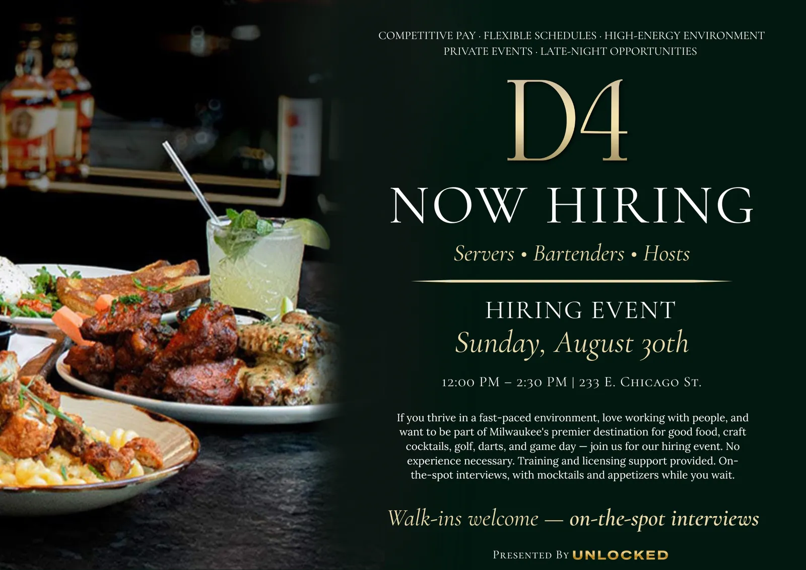 D4 Hiring Event flyer